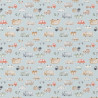Printed Cotton TOOTOOT Blue / Camel
